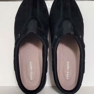 Women's Easy Spirit Black Suede Slip On Shoes -Never Worn-8.5 Wide